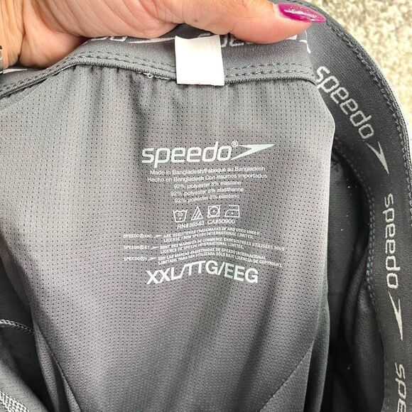 Speedo Swim Trunks Men’s XXL Gray Tech Volley 8” Board Shorts - Picture 5 of 8